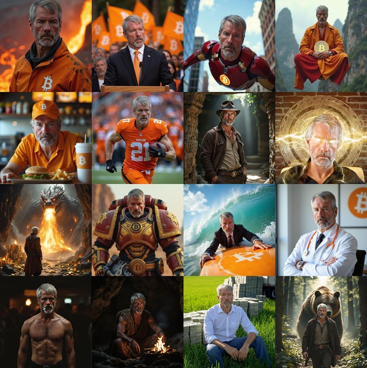 Michael Saylor social media meme depictions