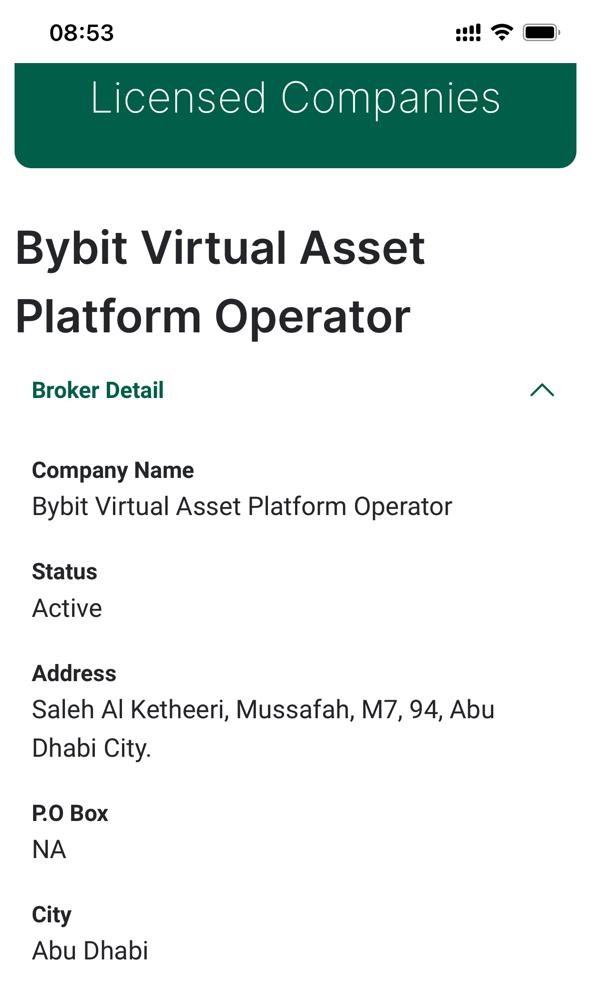 BYbit on SCA site - Mobile